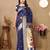 Navy blue color faux banarasi silk saree with paithani rich weaved pallu and blouse
