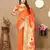 Orange color faux banarasi silk saree with paithani rich weaved pallu and blouse