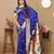 Royal blue color faux banarasi silk saree with paithani rich weaved pallu and blouse