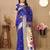 Royal blue color faux banarasi silk saree with paithani rich weaved pallu and blouse