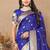 Royal blue color faux banarasi silk saree with paithani rich weaved pallu and blouse