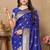 Royal blue color faux banarasi silk saree with paithani rich weaved pallu and blouse