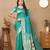 Rama color faux banarasi silk saree with paithani rich weaved pallu and blouse