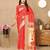 Red color faux banarasi silk saree with paithani rich weaved pallu and blouse