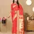 Red color faux banarasi silk saree with paithani rich weaved pallu and blouse