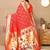 Red color faux banarasi silk saree with paithani rich weaved pallu and blouse