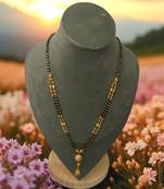 Elegant gold-plated double chain black bead mangalsutra for women – traditional & stylish daily wear jewelry