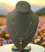 Gold plated traditional designer mangalsutra for women | beaded chain with jhumka style pendant