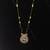 Gold plated ad mangalsutra with teardrop pendant for women | traditional black beads necklace