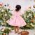 Baby pink organza woven twinkle frock for girls