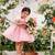 Baby pink organza woven twinkle frock for girls