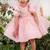Baby pink organza woven twinkle frock for girls