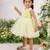 Light green organza woven daffodil frock for girls