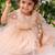 Peach satin woven tulip frock for girls
