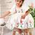 Off white satin printed jasmine gown for girls