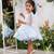 Skyblue satin embroidered sky gown for girls