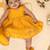 Yellow tissue printed sitara frock for girls