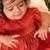 Red tissue plain roja frock for girls