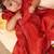 Red tissue plain roja frock for girls