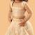 Beige tissue plain beige flair crop top & skirt for girls