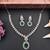 Elegant green stone & cz diamond necklace set for women