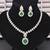 Elegant green stone & cz diamond necklace set for women