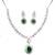 Elegant green stone & cz diamond necklace set for women