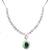 Elegant green stone & cz diamond necklace set for women