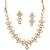 Elegant floral polki kundan necklace set with earrings