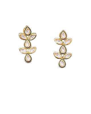 Elegant floral polki kundan necklace set with earrings 6