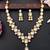 Classic oval polki kundan green enamel necklace set with matching earrings