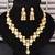 Classic oval polki kundan green enamel necklace set with matching earrings