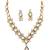 Classic oval polki kundan green enamel necklace set with matching earrings
