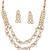 Double layer polki kundan necklace set with statement earrings