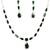 Delicate emerald green stone necklace set with matching drop earrings