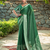 Green georgette saree with intricate jacquard and blouse