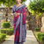 Pink georgette saree with intricate jacquard and blouse
