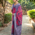 Pink georgette saree with intricate jacquard and blouse