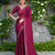 Maroon rangoli diamond embellishments saree