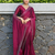 Maroon rangoli diamond embellishments saree