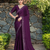 Purple rangoli diamond embellishments saree