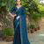 Teal rangoli diamond embellishments saree
