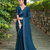 Teal rangoli diamond embellishments saree