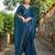 Teal rangoli diamond embellishments saree