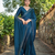 Teal rangoli diamond embellishments saree