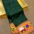 green banarasi silk blend saree with paithani weaved pallu and blouse