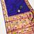 blue banarasi silk blend saree with paithani weaved pallu and blouse