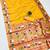 yellow banarasi silk blend saree with paithani weaved pallu and blouse