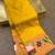 yellow banarasi silk blend saree with paithani weaved pallu and blouse