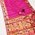 pink banarasi silk blend saree with paithani weaved pallu and blouse